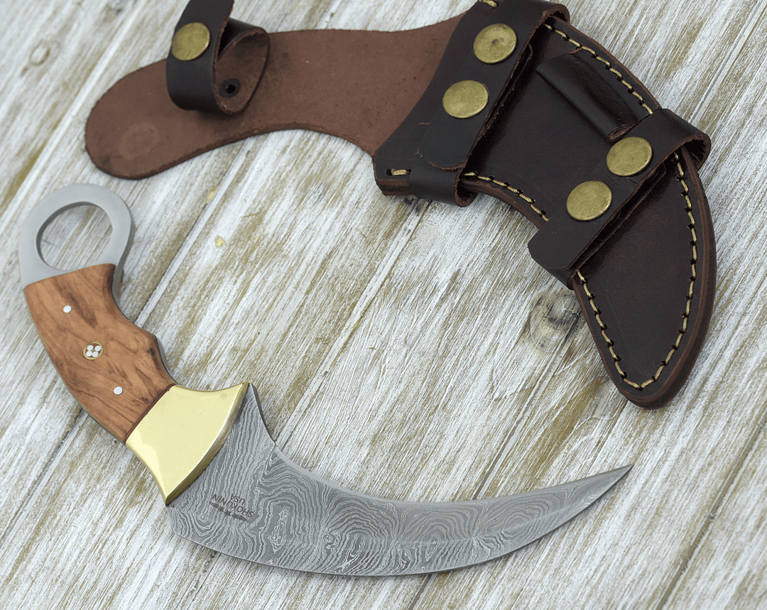 Utility Knife - Phalanx Damascus Knife with Sheath - Shokunin USA