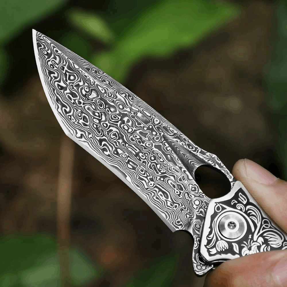 Magnum VG10 Knife - Magnum VG10 Damascus Pocket Knife with Exotic Red Sandal Wood Handle - Shokunin USA