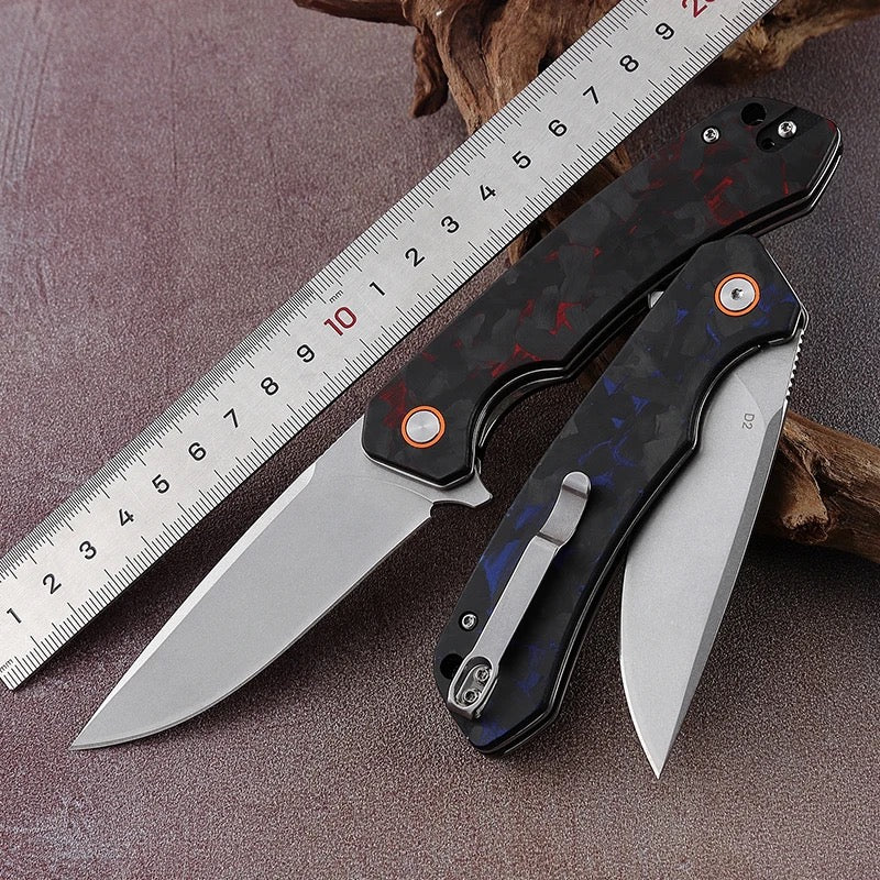 Utility Knife - Ranger D2 Steel EDC Pocket Knife with G10 Handle & Leather Case - Shokunin USA