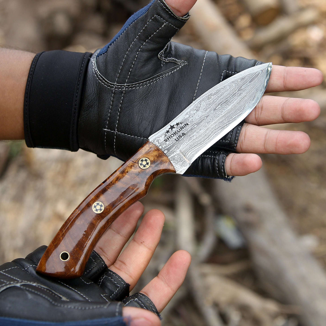 hunting knives for special occasions - Sky piercer Hunting Knife 1095 Damascus Steel with Rosewood Handle &amp; Leather Sheath - Shokunin USA