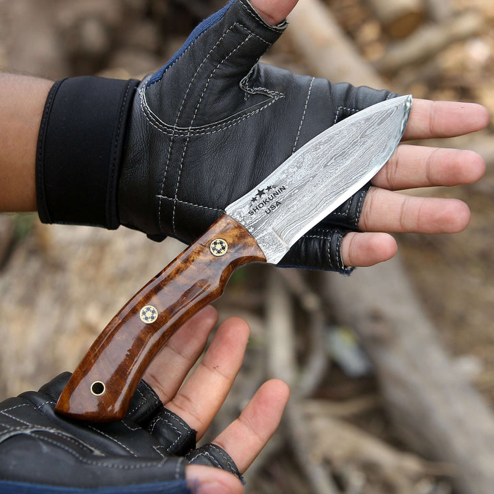 hunting knives for special occasions - Sky piercer Hunting Knife 1095 Damascus Steel with Rosewood Handle &amp; Leather Sheath - Shokunin USA