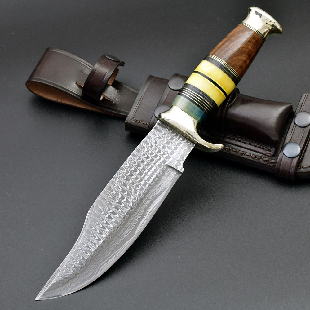 handmade hunting knives for sale - Skywalker Custom Hunting Knife with Bone &amp; Wood Composite Handle - Shokunin USA