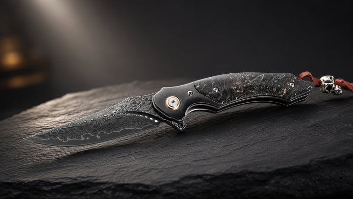 Venomtip Damast-Militärmesser mit Palisandergriff