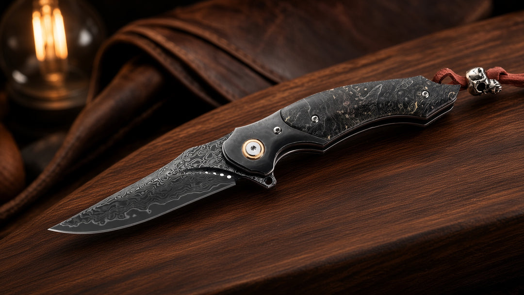 Venomtip Damast-Militärmesser mit Palisandergriff