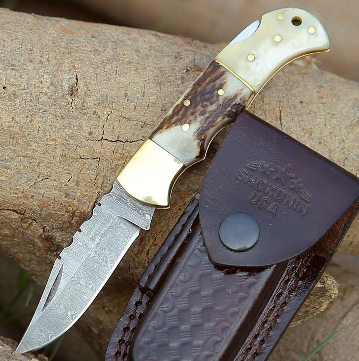 Echo Utility-Taschenmesser mit Geweih- und Palisandergriff
