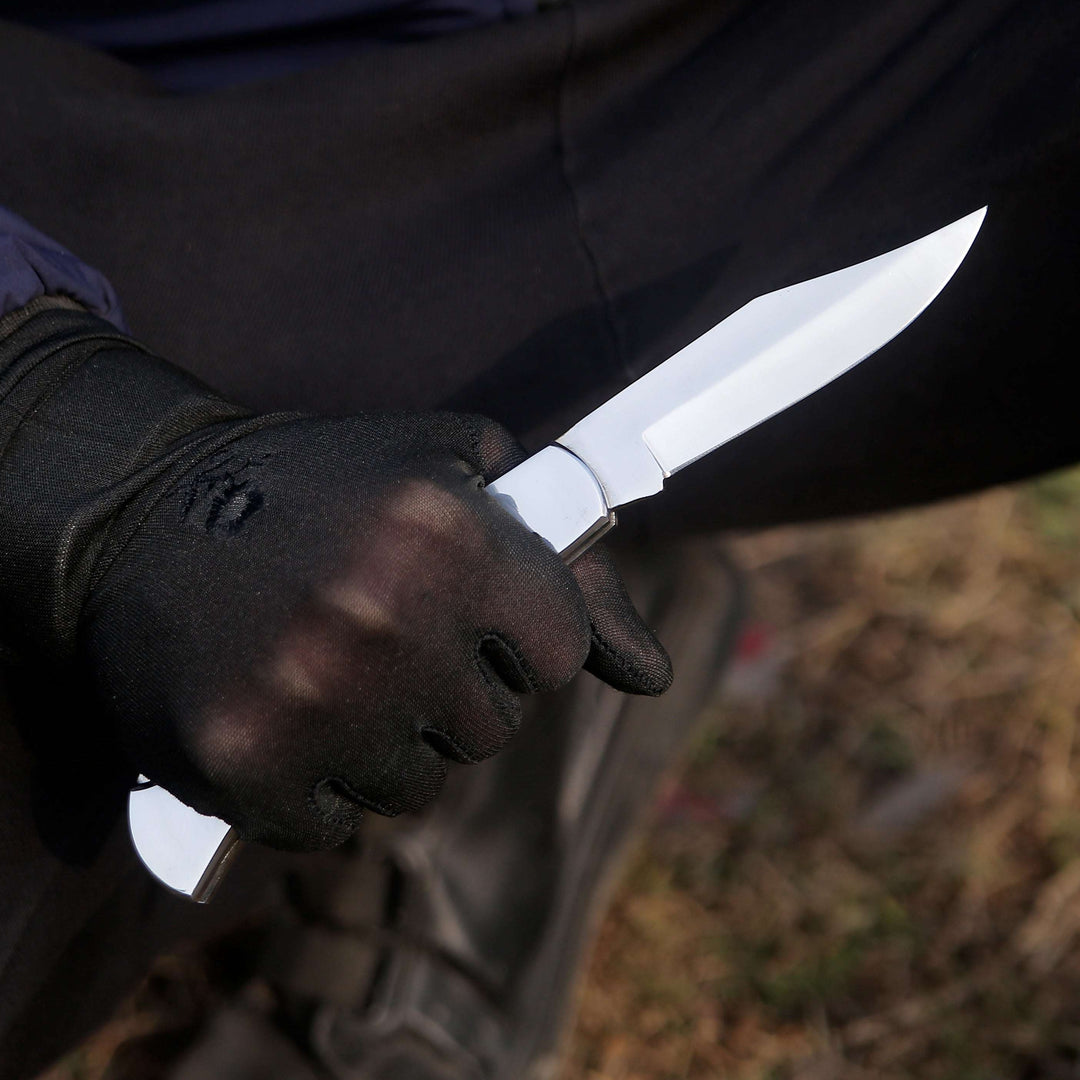 Pocket knife - Pocket Knife with Exotic Bull Horn Handle &amp; Sheath Personalized - Shokunin USA
