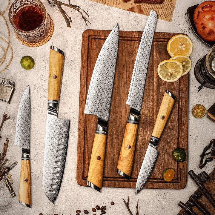 Knife Set - Jasmine Knife Set 5 Piece VG10 Damascus Steel Japanese Professional Chef knife Set. - Shokunin USA