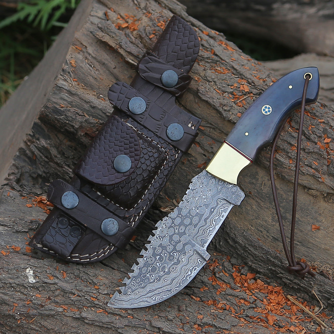 Damascus Knife - ShadowRidge Damascus Steel Premium Tracker Knife - Shokunin USA