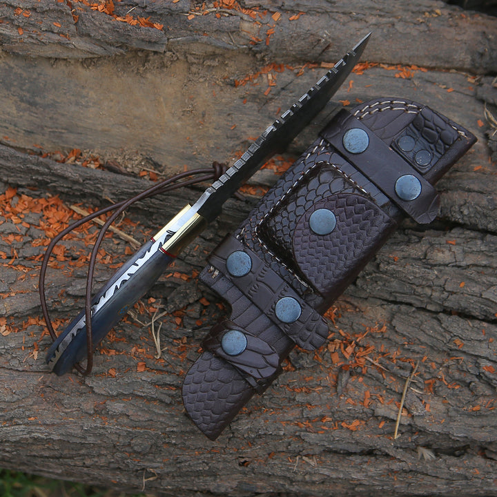 Damascus Knife - ShadowRidge Damascus Steel Premium Tracker Knife - Shokunin USA