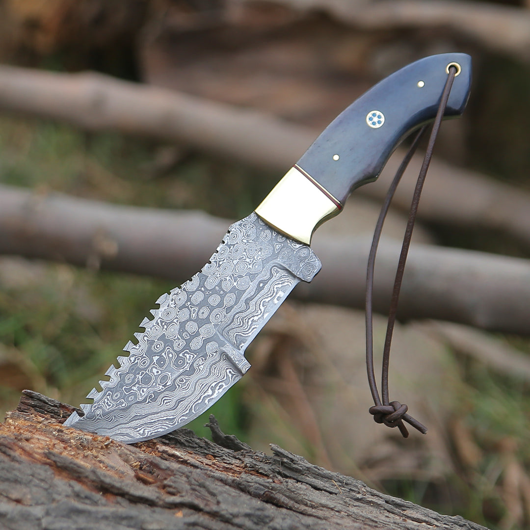 Damascus Knife - ShadowRidge Damascus Steel Premium Tracker Knife - Shokunin USA