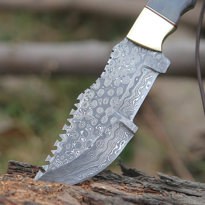 Damascus Knife - ShadowRidge Damascus Steel Premium Tracker Knife - Shokunin USA