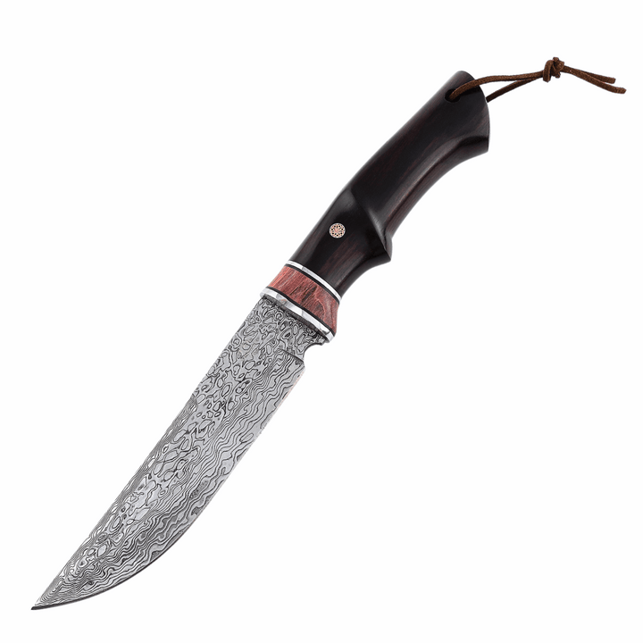 Terminator Knife - Terminator Japanese Hunting Knife with VG-10 Damascus Blade and Ebony Wood Handle - Shokunin USA
