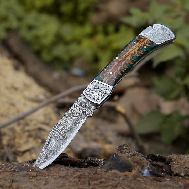 pocket knives for everyday use - Striker Pocket Knife with Pine Cone Handle - Shokunin USA