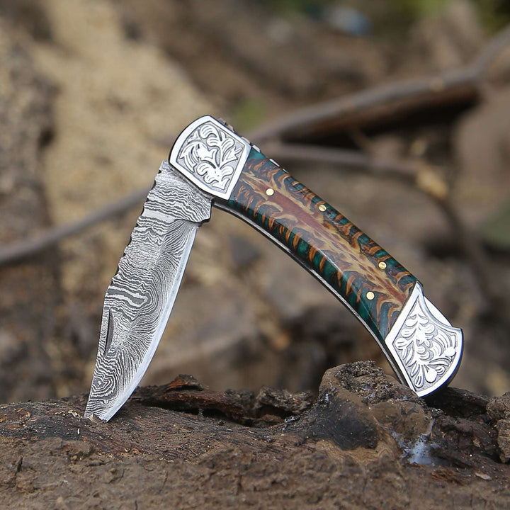 Folding Pocket Knife - Striker Pocket Knife with Pine Cone Handle - Shokunin USA