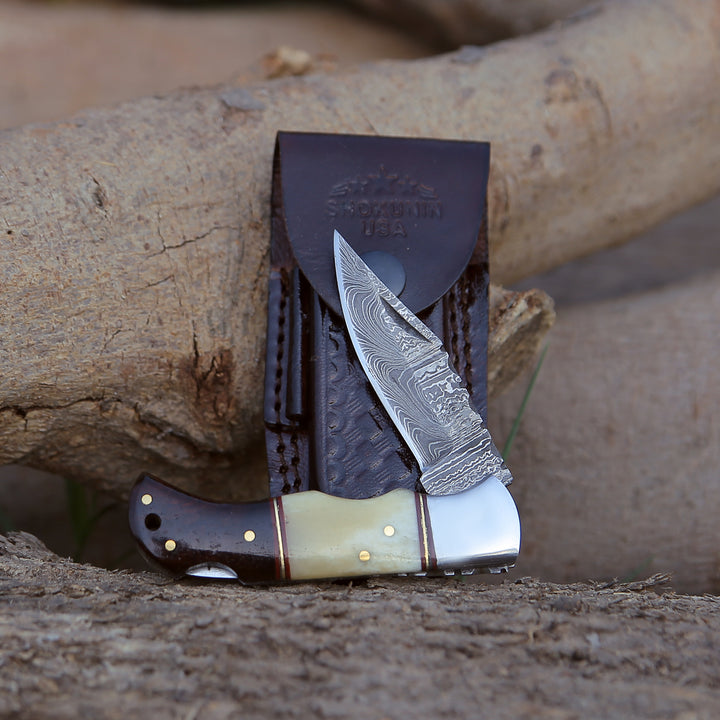 Pocket Knife - Falcon Pocket Knife with Exotic Rosewood Handle - Shokunin USA