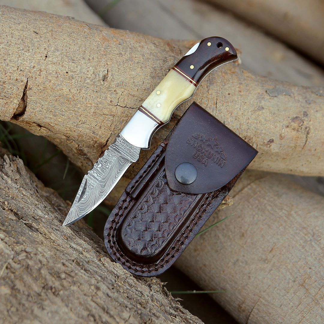 Pocket Knife - Falcon Pocket Knife with Exotic Rosewood Handle - Shokunin USA