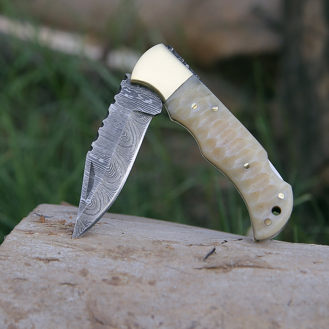 Pocket Knife - Phoenix Pocket Knife with Forged Bone Handle - Shokunin USA