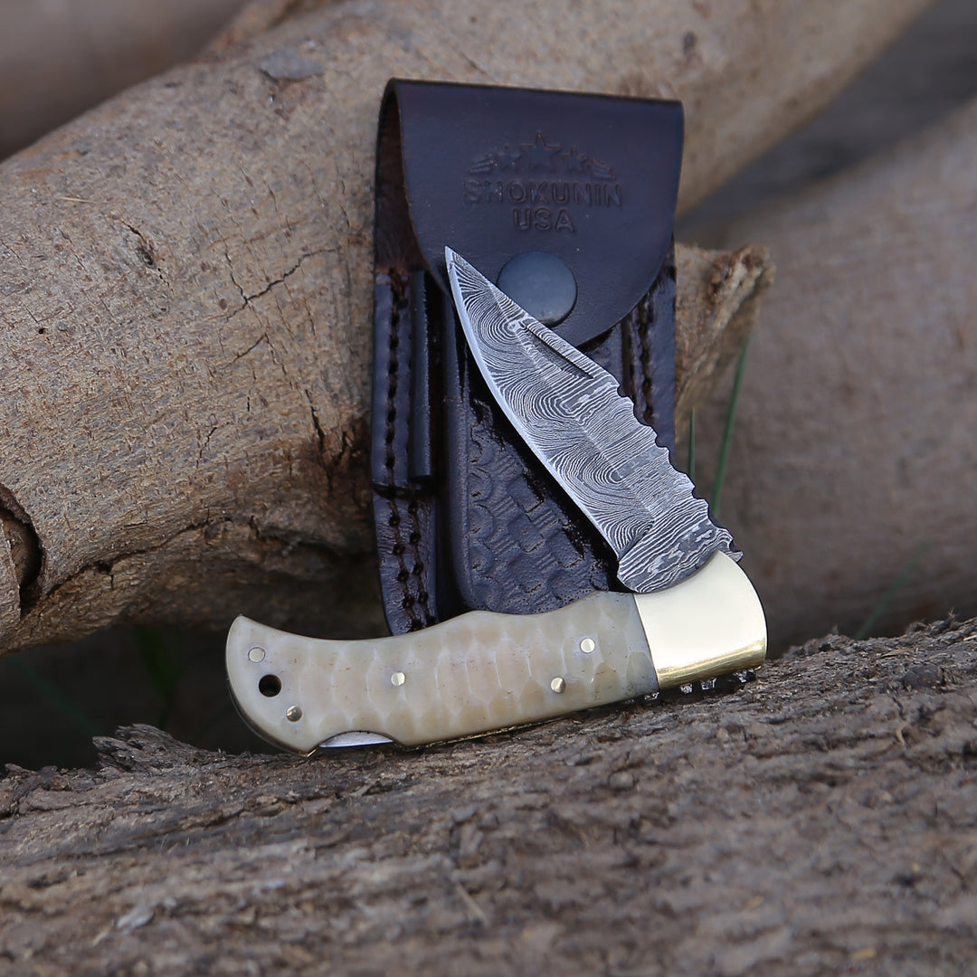 Pocket Knife - Phoenix Pocket Knife with Forged Bone Handle - Shokunin USA