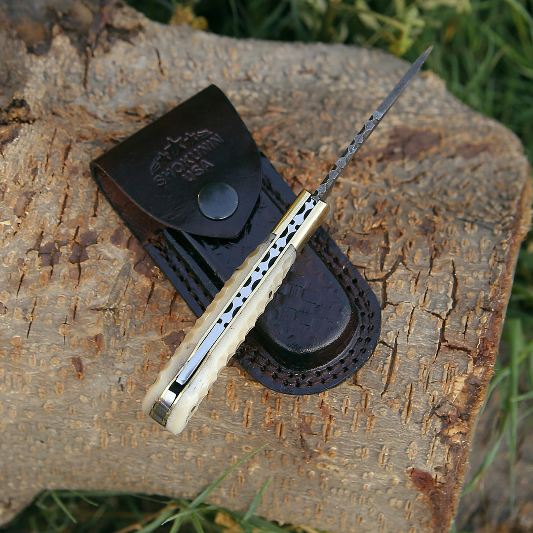 Pocket Knife - Phoenix Pocket Knife with Forged Bone Handle - Shokunin USA