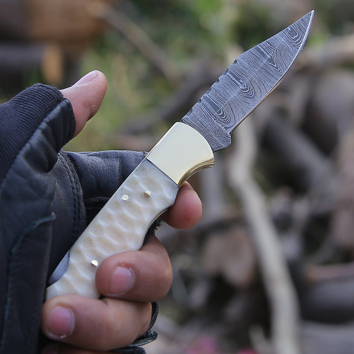 Pocket Knife - Phoenix Pocket Knife with Forged Bone Handle - Shokunin USA