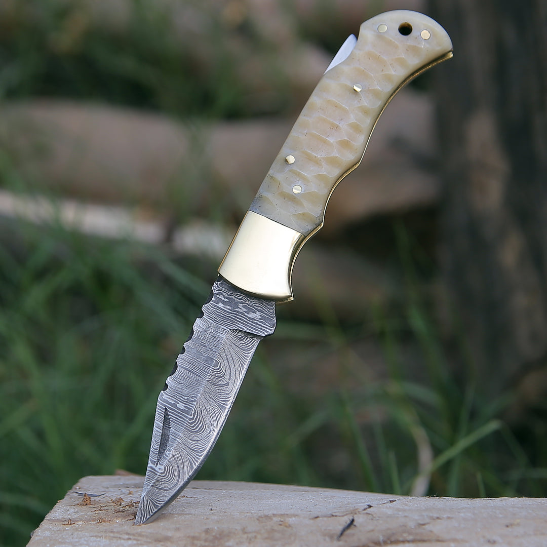 Pocket Knife - Phoenix Pocket Knife with Forged Bone Handle - Shokunin USA