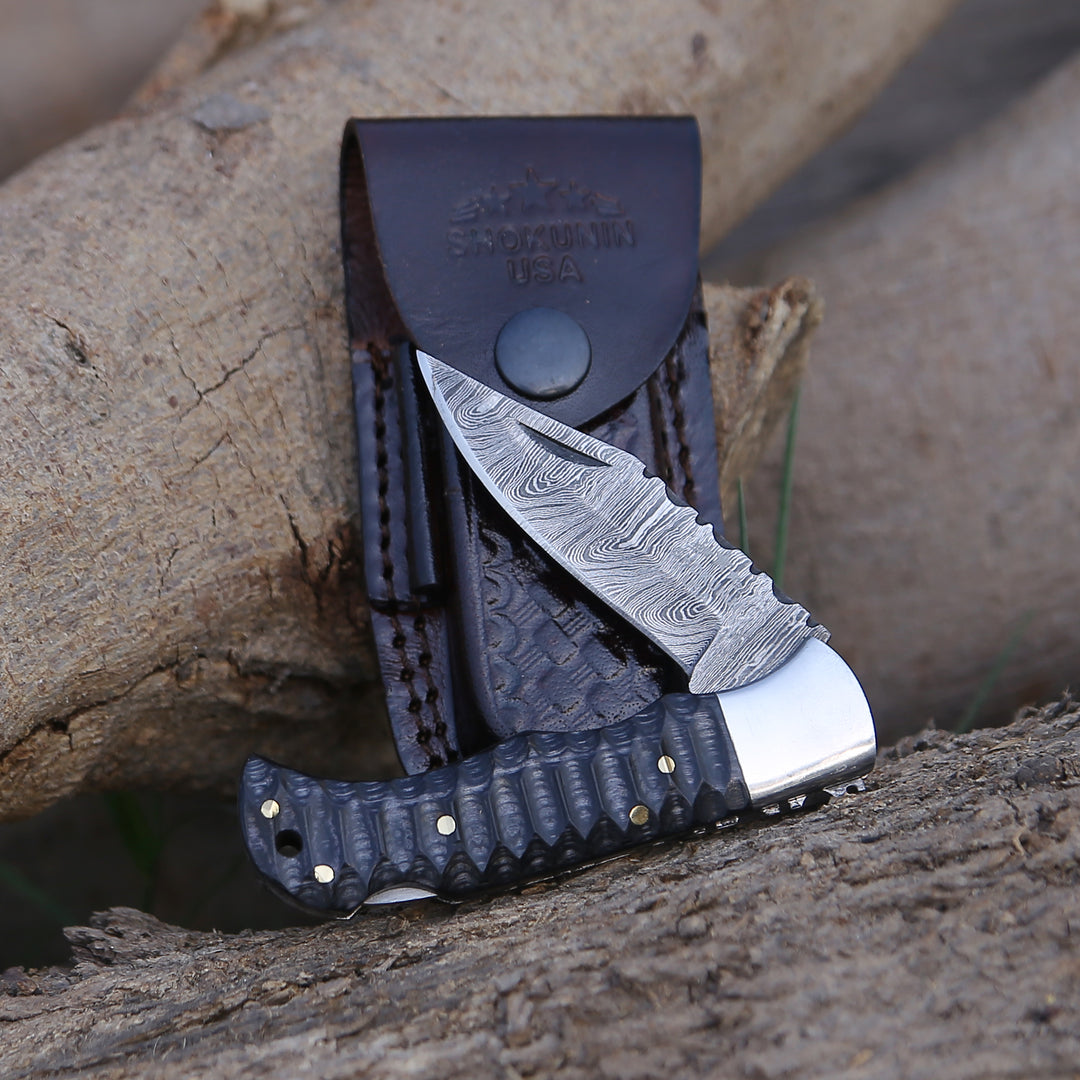 Pocket Knife - Guardian Pocket Knife with Forged Pakkawood Handle - Shokunin USA