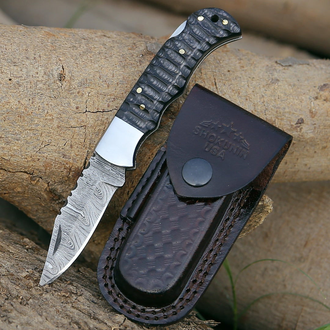 Pocket Knife - Guardian Pocket Knife with Forged Pakkawood Handle - Shokunin USA