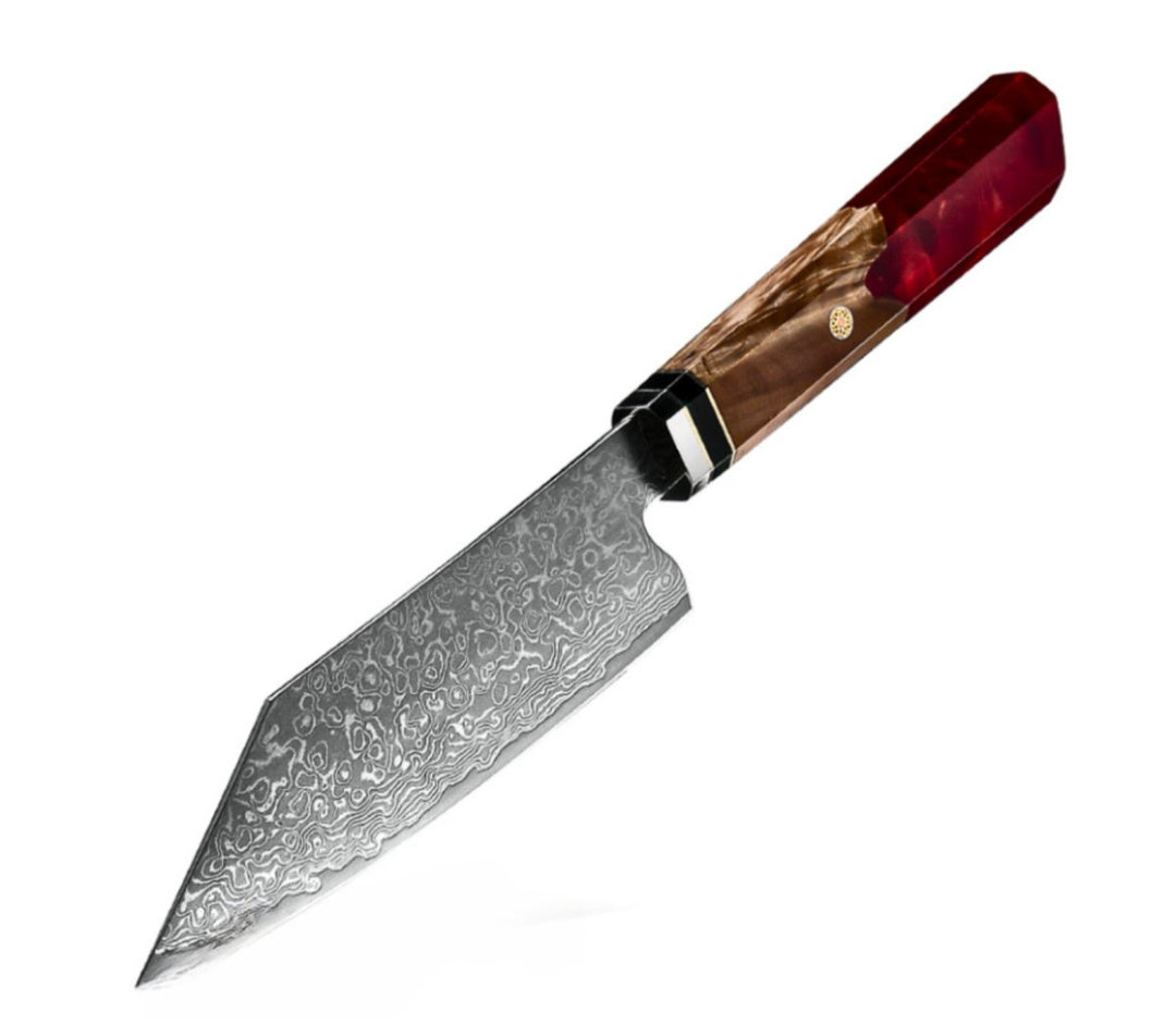 Alpha Knife – Alpha Handmade Japanese VG10 Damascus Chef Knife with Exotic Olive Wood &amp; Resin Handle – shokuninusa