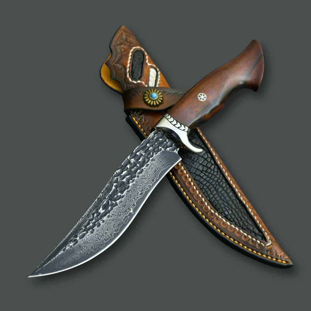 Aphrodite Japanese Hunting Utility Knife with Exotic Sandalwood Handle - Shokunin USA