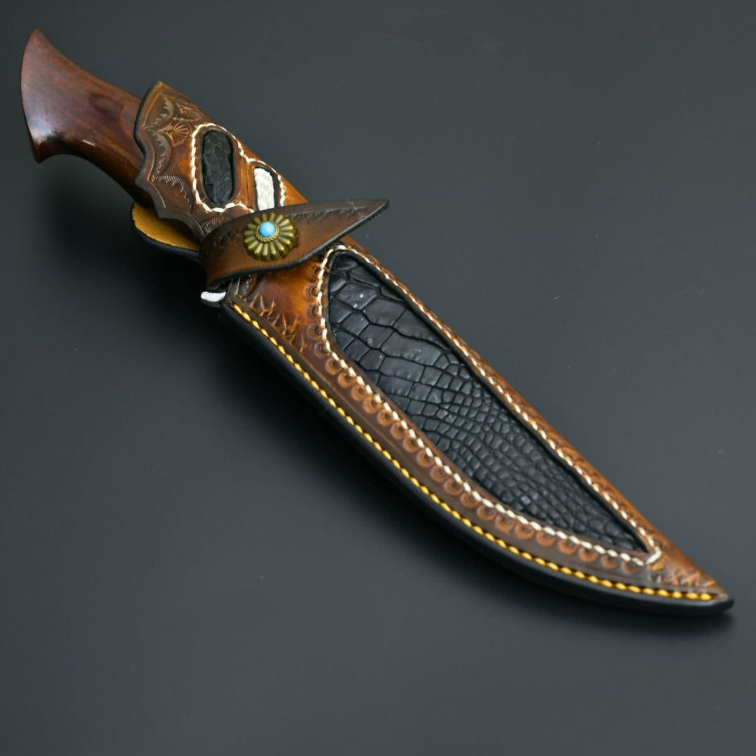Aphrodite Hunting Knives – Aphrodite Japanese Hunting Utility Knife with Exotic Sandalwood Handle – shokuninusa
