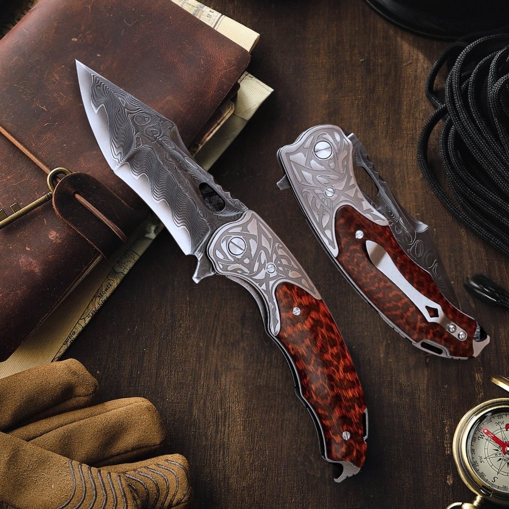 VG10 Hunting Knife - Apollo VG10 Handmade Gentlemans Knife with Exotic Snake Wood Handle - Shokunin USA