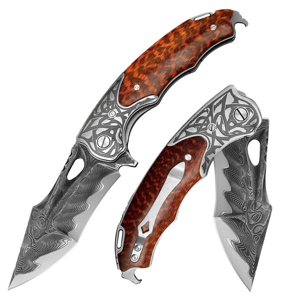 VG10 steel knife - Apollo VG10 Handmade Gentlemans Knife with Exotic Snake Wood Handle - Shokunin USA