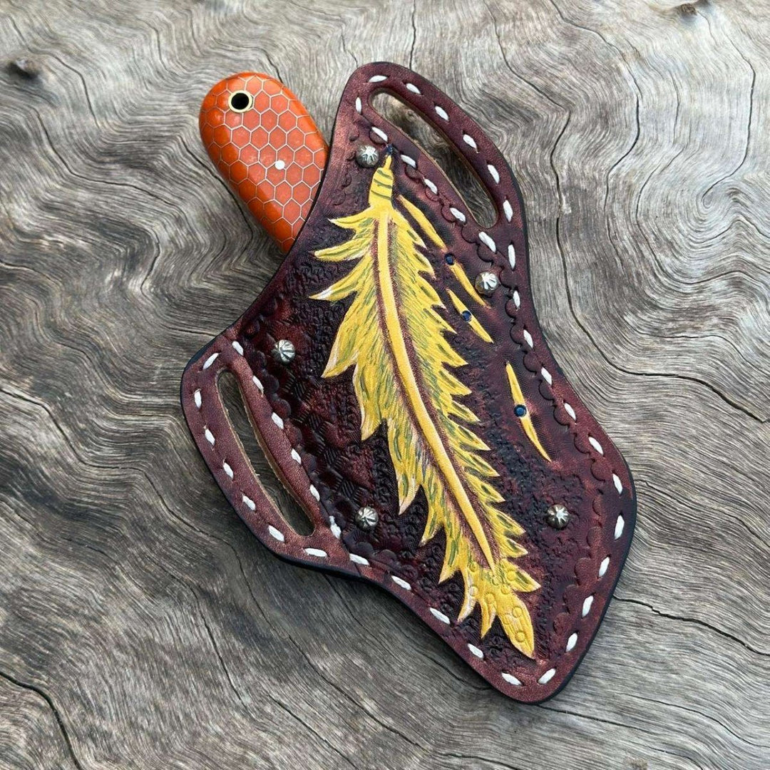Sheaths – Artisan Leather Knife Sheath – Custom Fit for 4" Blades or Pocket Knives – shokuninusa