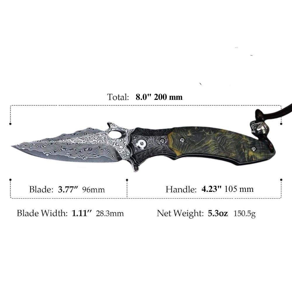 Blackbird Japanese – Blackbird Japanese EDC Pocket Knife with Stained Maple Burl Wood Handle – shokuninusa