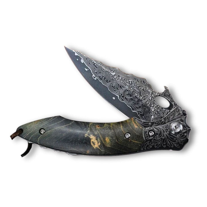 Blackbird Knife – Blackbird Japanese EDC Pocket Knife with Stained Maple Burl Wood Handle – shokuninusa
