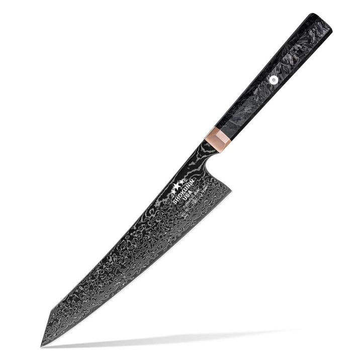 Modern Cooking Knives – Cinder Japanese Damascus Chef Knife with Carbon Fiber Handle – shokuninusa