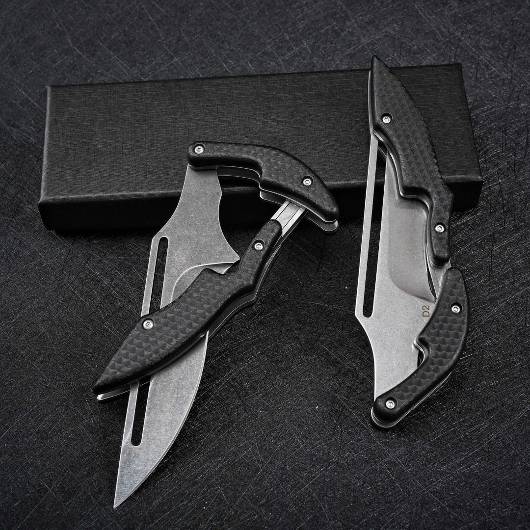 Carbon Pocket Knife – Crux D2 High Carbon Stainless Steel Pocket Knife with Micarta Handle – shokuninusa