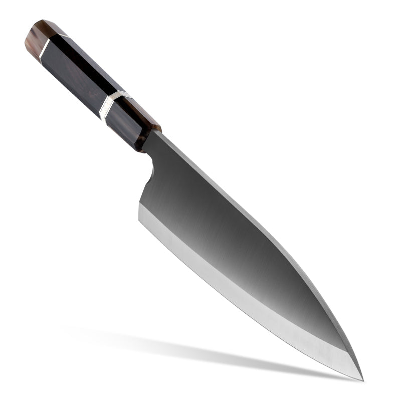 Crystal Chef Knife – Crystal Damascus Chef's Knife with Exotic Ebony Wood Handle – shokuninusa