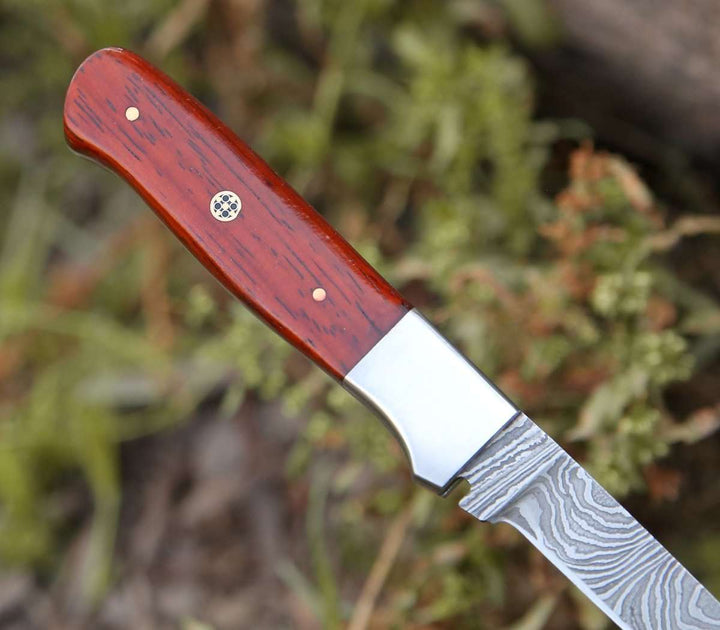 Fillet Knife Damascus – Cutmaster Custom 10.5" Damascus Fillet Knife With Exotic Red Heart Handle – shokuninusa