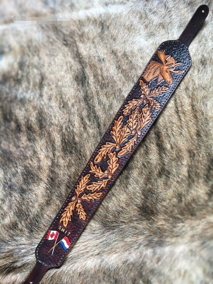 Guitar Strap - Handmade Custom Hunting Sling - Personalized - Authentic Padded Leather - Shokunin USA