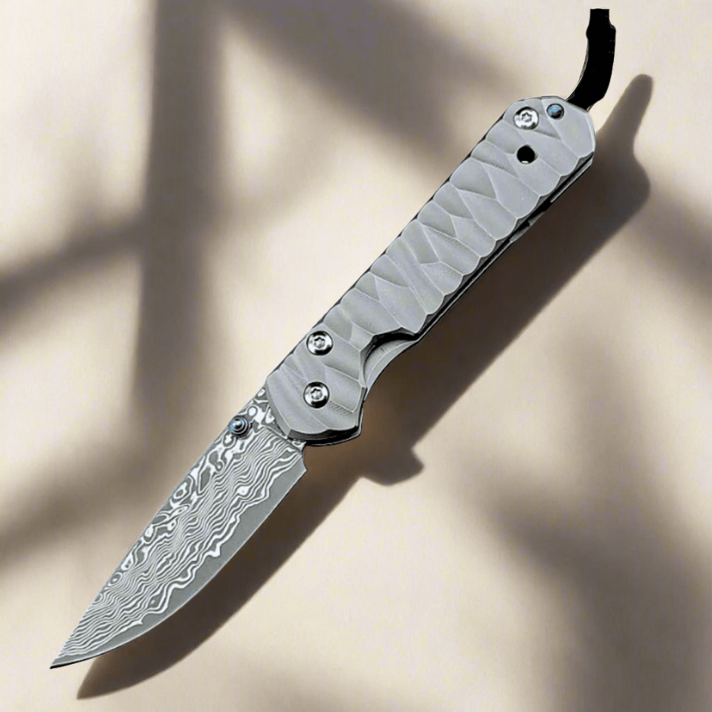 Japanese EDC Knives – Diamond Japanese EDC Pocket Knife with VG10 Damascus Blade, Titanium Handle &amp; Sheath – shokuninusa