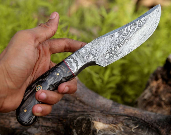 Draco Knife – Draco Handmade Damascus Hunting Knife with Pakkawood Handle – shokuninusa