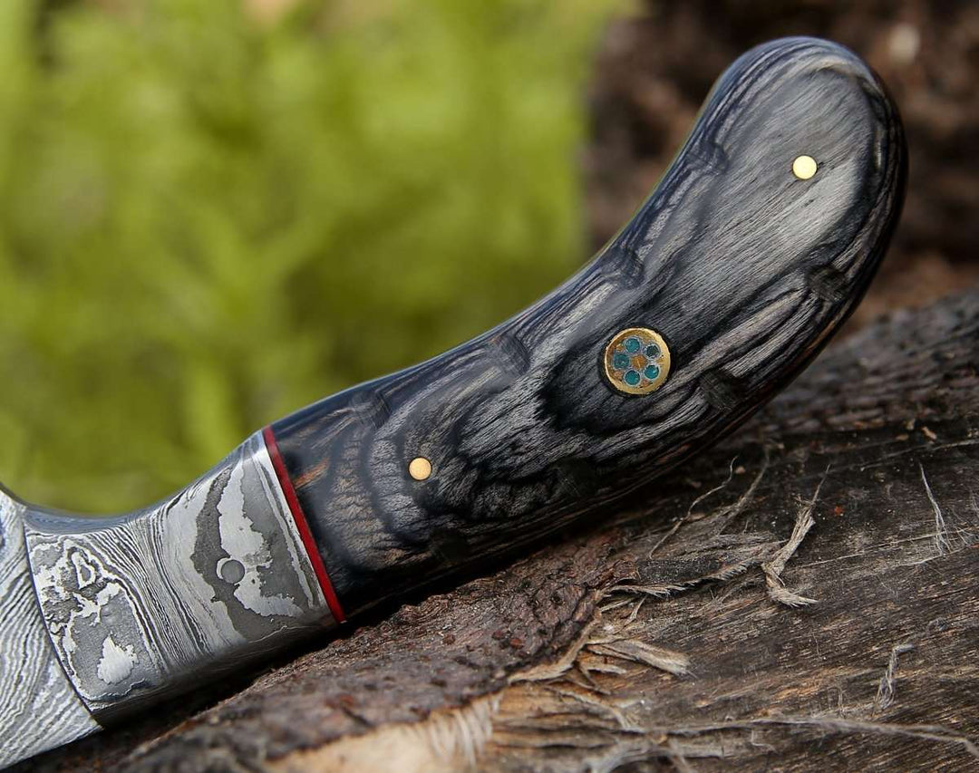 Draco Knives – Draco Handmade Damascus Hunting Knife with Pakkawood Handle – shokuninusa