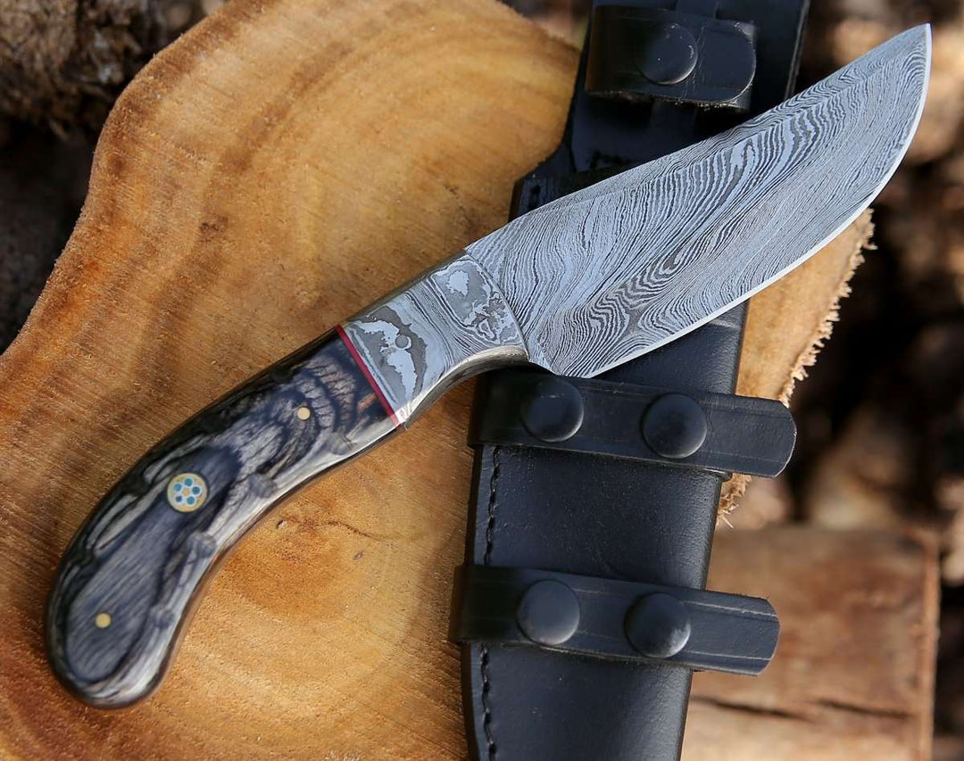 Draco Pakkawood Handle – Draco Handmade Damascus Hunting Knife with Pakkawood Handle – shokuninusa