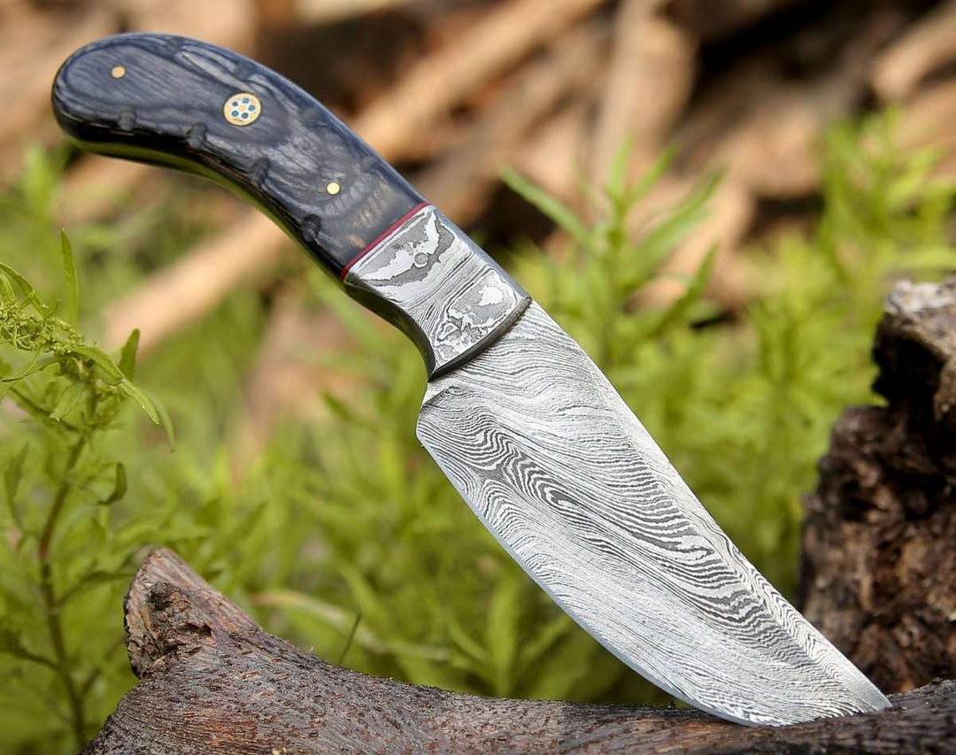 Draco Damascus Knife – Draco Handmade Damascus Hunting Knife with Pakkawood Handle – shokuninusa