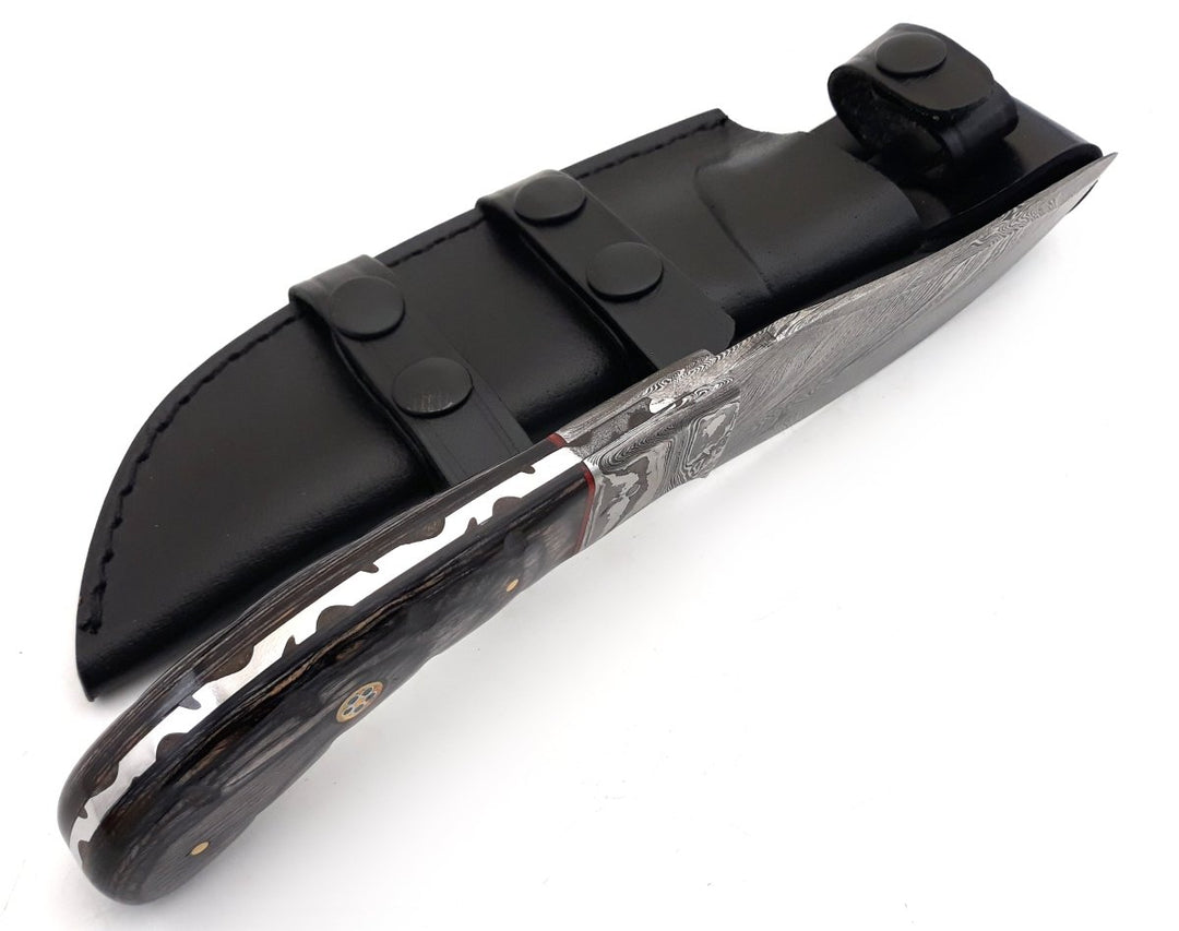 Hunting Knife Draco – Draco Handmade Damascus Hunting Knife with Pakkawood Handle – shokuninusa