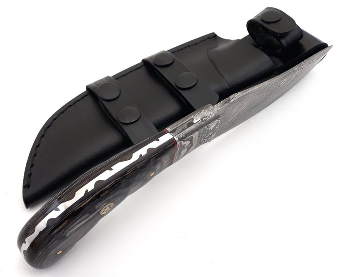 Hunting Knife Draco – Draco Handmade Damascus Hunting Knife with Pakkawood Handle – shokuninusa
