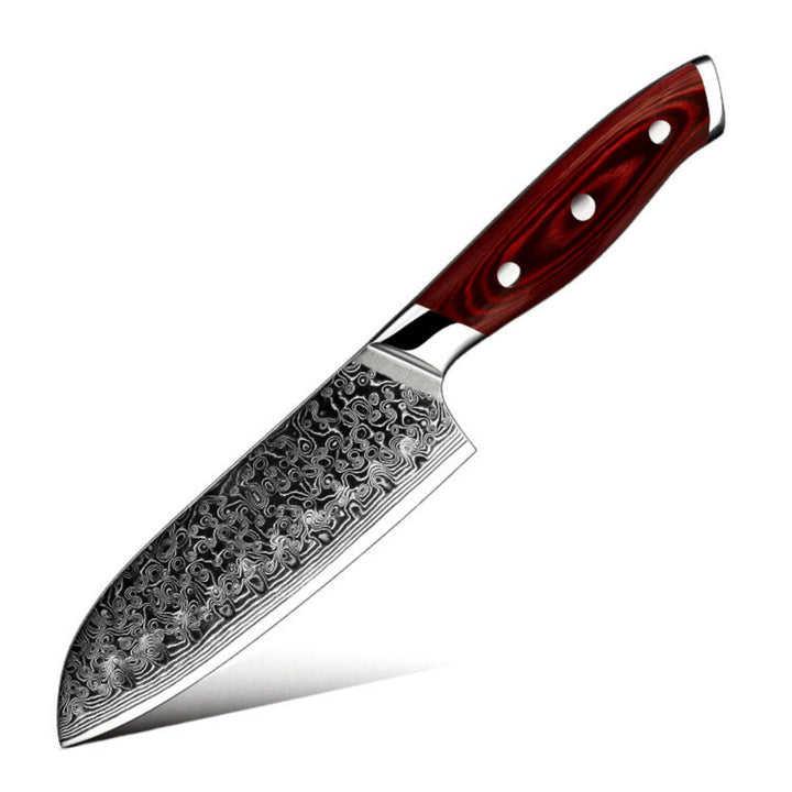 Santoku Knives Damascus - Edge VG10 Damascus Chef Knife Santoku Knife with Pakkawood Handle - Shokunin USA