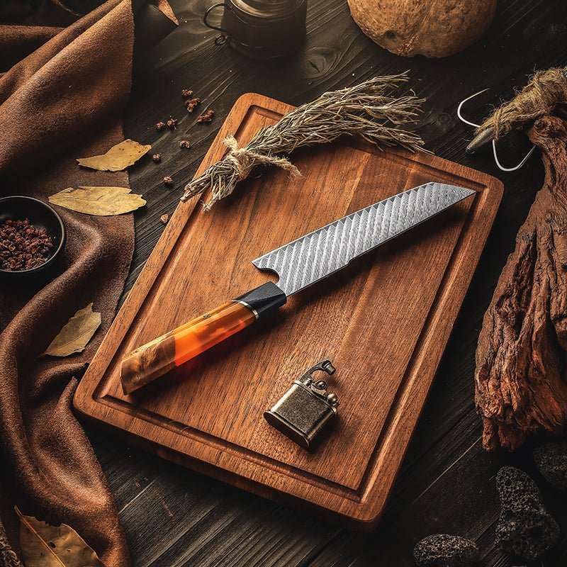 Knife Sets Gifts – Elite Series VG10 Damascus Knife Set with Exotic Burl Wood Handle – shokuninusa
