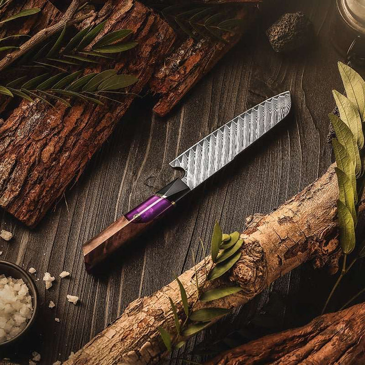 Knife Sets VG10 – Elite Series VG10 Damascus Knife Set with Exotic Burl Wood Handle – shokuninusa
